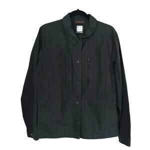 Vtg Alaskan Hardgear Duluth Trading Jacket Mens L Black Canvas Snap Button Chore